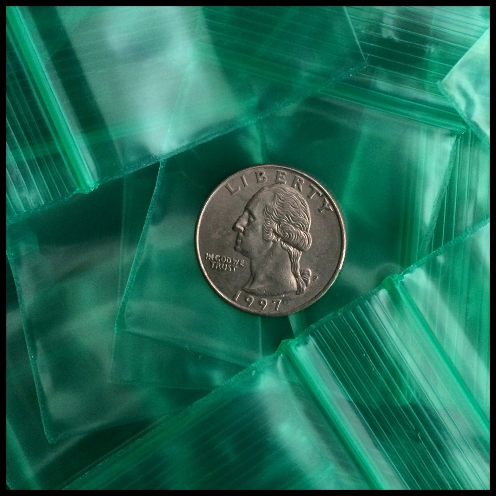 Green Colored Color Apple Brand 200 Baggies
